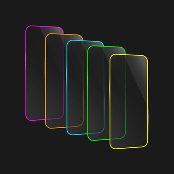 3x Picasee Ochranné tvrdené sklo so svietiacim rámčekom pre Apple iPhone 7 - Oranžová