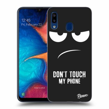 Picasee silikónový čierny obal pre Samsung Galaxy A20e A202F - Don't Touch My Phone