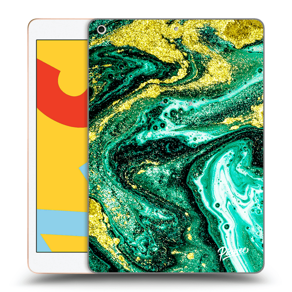 Picasee silikónový prehľadný obal pre Apple iPad 10.2" 2019 (7. gen) - Green Gold