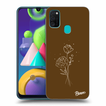 Obal pre Samsung Galaxy M21 M215F - Brown flowers