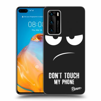 Picasee silikónový čierny obal pre Huawei P40 - Don't Touch My Phone