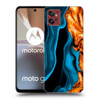 Picasee silikónový čierny obal pre Motorola Moto G32 - Gold blue