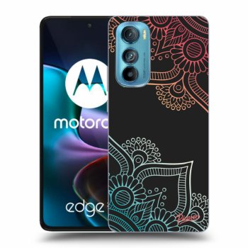 Picasee silikónový čierny obal pre Motorola Edge 30 - Flowers pattern