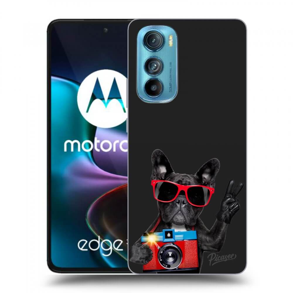 Picasee silikónový čierny obal pre Motorola Edge 30 - French Bulldog