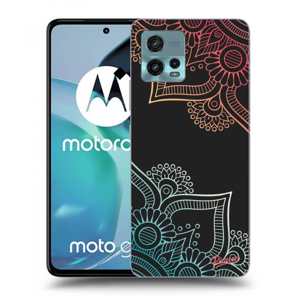 Picasee silikónový čierny obal pre Motorola Moto G72 - Flowers pattern