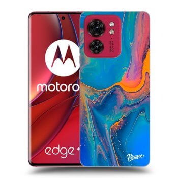 Picasee silikónový čierny obal pre Motorola Edge 40 - Rainbow