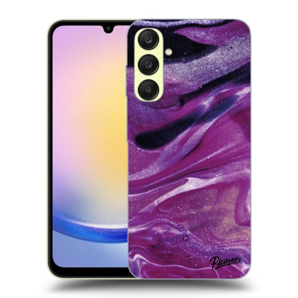 Silikónový čierny Obal Pre Samsung Galaxy A25 A256B 5G - Purple Glitter