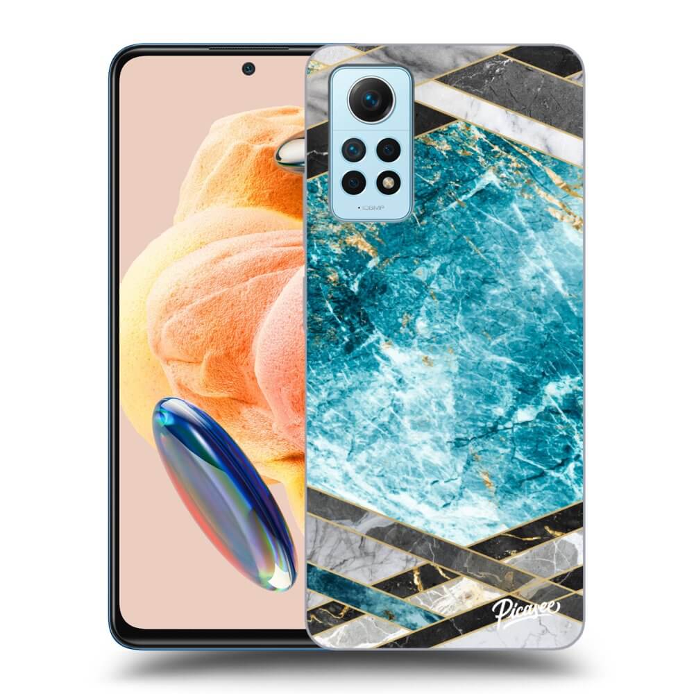 Silikónový čierny Obal Pre Xiaomi Redmi Note 12 Pro 4G - Blue Geometry