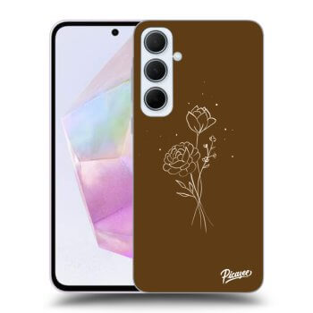 Obal pre Samsung Galaxy A35 A356B - Brown flowers