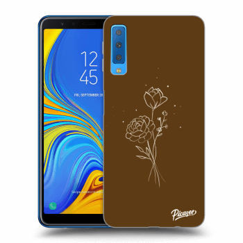 Obal pre Samsung Galaxy A7 2018 A750F - Brown flowers