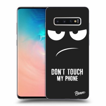 Picasee silikónový čierny obal pre Samsung Galaxy S10 Plus G975 - Don't Touch My Phone