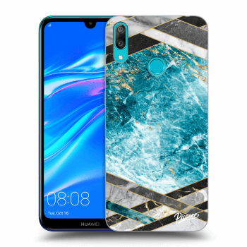 Obal pre Huawei Y7 2019 - Blue geometry