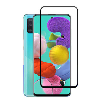3x Picasee 3D ochranné tvrdené sklo s rámčekom pre Samsung Galaxy A51 A515F - čierné - 2+1 zdarma