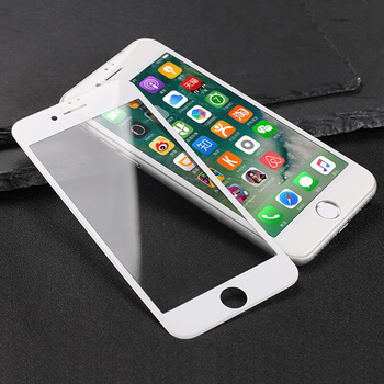 3x 3D tvrdené sklo s rámčekom pre Apple iPhone 7 - biele