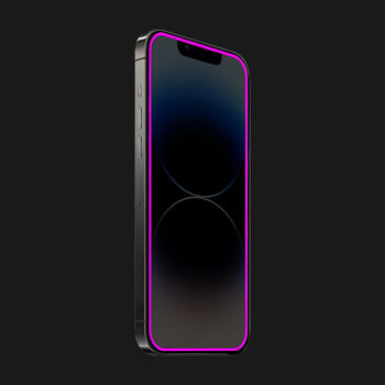 Picasee Ochranné tvrdené sklo so svietiacim rámčekom pre Apple iPhone 12 - Ružová