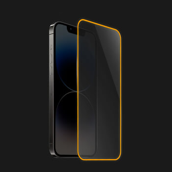 3x Ochranné tvrdené sklo so svietiacim rámčekom pre Apple iPhone 12 - Oranžová