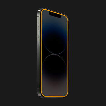 Picasee Ochranné tvrdené sklo so svietiacim rámčekom pre Apple iPhone XR - Oranžová