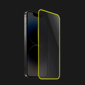 3x Picasee Ochranné tvrdené sklo so svietiacim rámčekom pre Apple iPhone 13 - Žltá