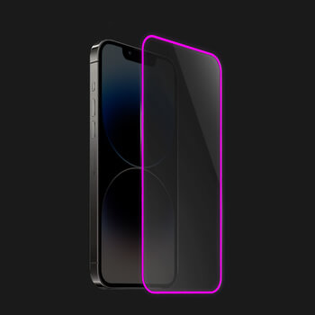 Picasee Ochranné tvrdené sklo so svietiacim rámčekom pre Apple iPhone 13 - Ružová