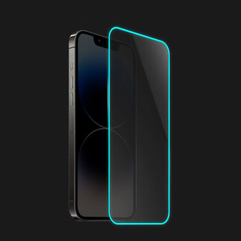 Picasee Ochranné tvrdené sklo so svietiacim rámčekom pre Apple iPhone SE 2022 - Modrá