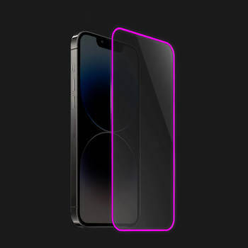 3x Picasee Ochranné tvrdené sklo so svietiacim rámčekom pre Apple iPhone 15 Plus - Ružová