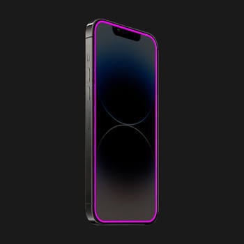 3x Picasee Ochranné tvrdené sklo so svietiacim rámčekom pre Apple iPhone 15 - Ružová