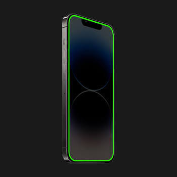 3x Picasee Ochranné tvrdené sklo so svietiacim rámčekom pre Apple iPhone 15 Plus - Zelená
