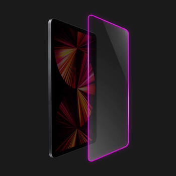 3x Ochranné tvrdené sklo so svietiacim rámčekom pre tablet pre Apple iPad Pro 11" 2021 (3.gen) - Ružová